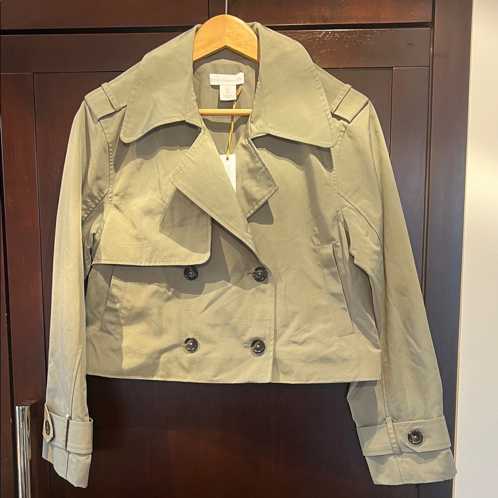 NWT HOUSE OF HARLOW 1960 cropped double breasted trench coat SIZE SMALL